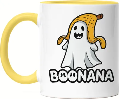 Produktbild von Boonana Lustiges Bananen-Geistmotiv Tasse Gelb Geschenkidee witziges Design Halloween