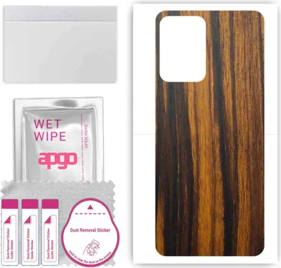 Produktbild von apgo Rückseite Schutzfolie, Skin, kompatibel mit Infinix Zero 5G, Hinten Displayschutzfolie aus Vinylfolie, kratzfest, einfache Montage - Tigerwood