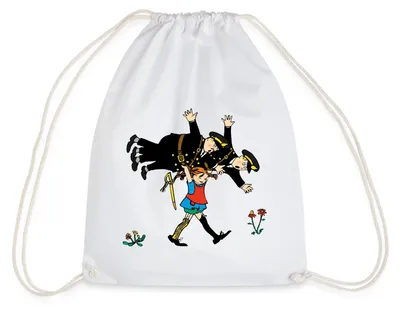 Produktbild von Spreadshirt Pippi Langstrumpf Pippi Und Die Polizei Turnbeutel, One size, Weiß