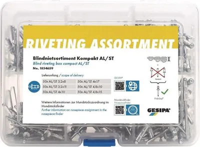 Immagine prodotto di Gesipa Blindnietsortiment Kompakt AL/ST (Aluminium-Nietkörper) 1854659