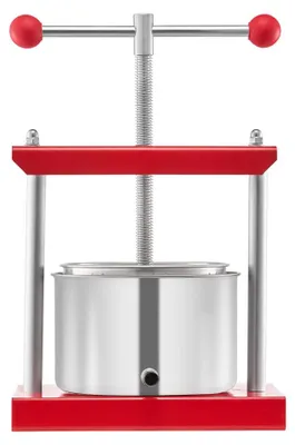 Image de Presse à vin manuel - Capacité de 3 litres - Acier inoxydable - Extracteur de jus pour raisins, olives et autres fruits