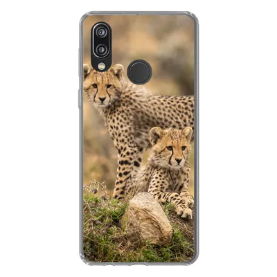 Produktbild von MuchoWow® Handyhülle Schutzhülle Hülle für Huawei P20 Lite (2020) Leopard - Jungtier - Natur Silikon Softcase Handy Hülle - Kartenhalter
