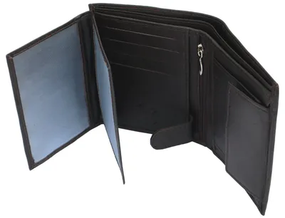 Produktbild von Minibrieftasche Geldbörse Portemonnaie Minibrieftasche Hochformat Damen Herren Leder Dunkelbraun