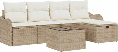 Produktbild von vidaXL Gartensofa-set 6 stk. Poly Rattan
