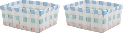 Obrázok produktu pre MSV úložný kôš 19x14x8 cm pastelová/biela sada 2 ks