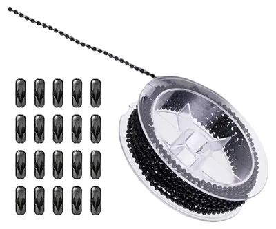 Produktbild von 5 Meter lange, schwarze Kette aus rostfreiem Stahl mit 20 Gliedern