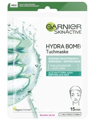 Image de Garnier Skin, masque pour le visage, Aloe Vera, 28g (PRODUIT D'ALLEMAGNE)