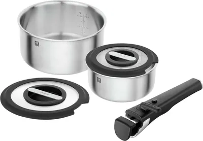 Zdjęcie produktu dla Zwilling - Zestaw 2 garnków z pokrywkami + uchwyt Unlock
