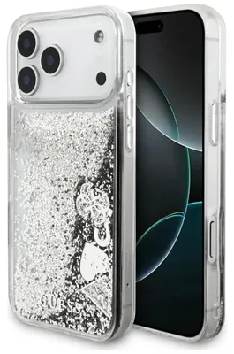Zdjęcie produktu dla Etui Guess Liq. Glitter Charms Do Iphone 17 Pro Max Srebrny