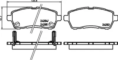 Produktbild von HELLA 8DB 355 014-001 Bremsbeläge Satz Vorne Bremsklötze für MAZDA 2 Schrägheck (DE, DH3) für SUZUKI SWIFT IV (FZ, NZ) für DAIHATSU SIRION (M3)