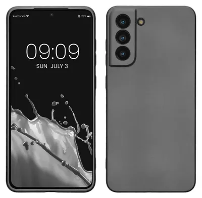 Produktbild von kwmobile Handyhülle für Samsung Galaxy S21 FE Hülle - Silikon Case metallisch schimmernd - Schutzhülle Cover - Metallic Grau