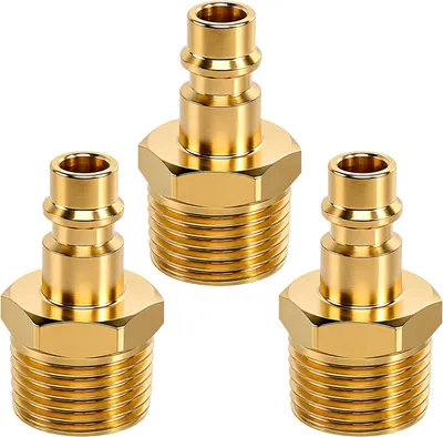 Productafbeelding van Set van 3 persluchtkoppelingen, messing, 1/2 inch, roestbestendig, voor pneumatische systemen