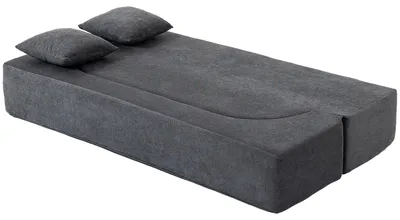 Productafbeelding van HOMCOM slaapbank, 2-zits, vloerkussen met armleuningen, 2 kussens, chenille-look