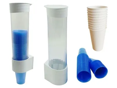 Produktbild von 1x MultiCup Becherspender für Trinkbecher aus Pappe und Kunststoff mit Ø 70mm weiß