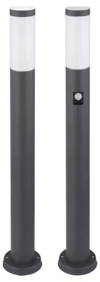 Produktbild von 2er Set Stehleuchte, Edelstahl, anthrazit, H 80 cm