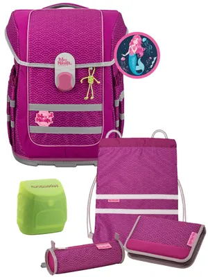 Produktbild von McNeill Ranzen-Set 6-teilig McOcean PUNTOPINK Meerjungfrau Schulranzen-Set mit Federmäppchen