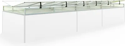 Produktbild von Frühbeetkasten 535x150 cm Frühbeetaufsatz  Aufzucht Treibhaus, Aluminium mit Polycarbonat Doppelstegplatten, UV-beständig, inkl. Öffnungsklappen