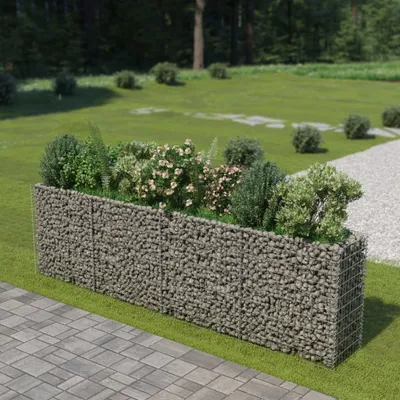 Produktbild von The Living Store Gabionen-Hochbeet Verzinkter Stahl 360×50×100 cm