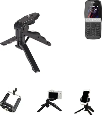 Produktbild von K-S-Trade Stativ Tisch-Ständer Dreibein Handy-Stativ Ständer kompatibel mit Nokia 106 (2018) Mini-Stativ Smartphone Tripod Handy-Stativ aus Plastik