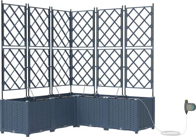 Produktbild von Garten-Pflanzgefäß 5 pcs Grau 120 x 120 x 143 cm Kunststoff