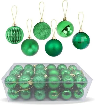 Immagine prodotto di Set di palline natalizie, 36 pezzi, infrangibili, lucide e scintillanti, per l'albero di Natale, matrimoni, feste, vacanze