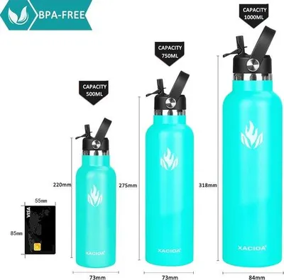 Image de Gourde isotherme 500 ml / 1 L sans BPA - Sport et fitness
