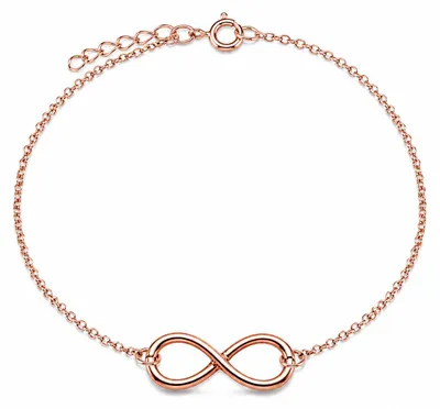 Produktbild von Fußkette Fußkettchen Unendlich 925 Silber Rosegold Damen verstellbar