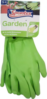 Produktbild von Spontex Garden, vielseitige Gartenhandschuhe für feuchte Gartenarbeiten, verstellbares Bündchen - 1 Paar, Gr. S, Grün