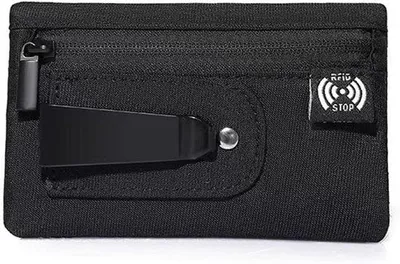 Immagine prodotto di Portafoglio RFID nascosto - Portafoglio da viaggio ultrasottile con scomparti per carte di credito da donna/Sherman, ideale per viaggi internazionali, spostamenti quotidiani e attività all'aria aperta (nero)