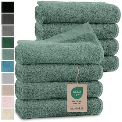 Produktbild von Hausfelder Handtücher Premium Handtuch 8er Set (Hellgrün, 8 Handtücher 50x100cm), KI-generiertes Bild