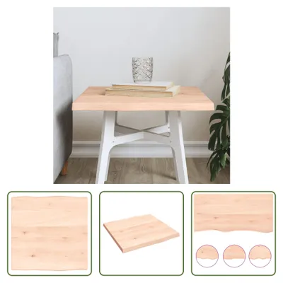 Produktbild von The Living Store Tischplatte 40x40x2 cm Massivholz Eiche Unbehandelt Baumkante