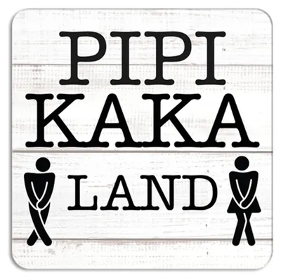 Produktbild von Alu Dibond WC Türschild Pipi Kaka Land 12x12cm Toilette