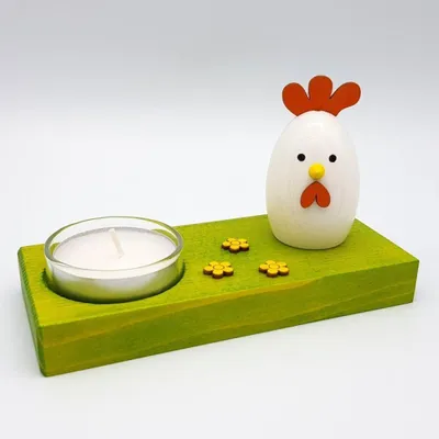 Produktbild von Kerzenhalter Huhn mit Teelicht BxHxT 12,5x7,6x5,5cm NEU