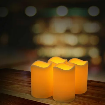 Produktbild von 4 Stück LED Kerzenlicht , 3AAA batteriebetriebenes LED Kerzen Flackernd, 10 cm Höhe, dekoratives Kerzenlicht für Abendessen, Geburtstag, Weihnachtsfeier