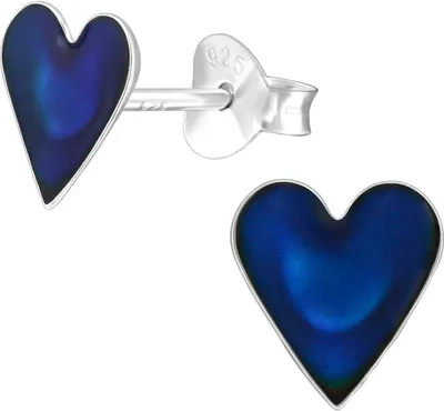 Produktbild von Stimmungsohrringe Ohrstecker 925 Sterling Silber mit Herz