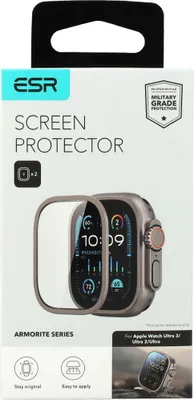 Obrázok produktu pre ESR - Armorite ochranné sklo (2 kusy) pre Apple Watch Ultra / Ultra 2 / Ultra 3 - titánová