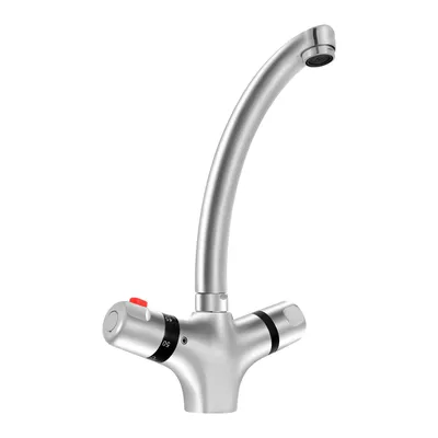 Zdjęcie produktu dla Chromowana bateria umywalkowa Obrotowa bateria 360° Bateria umywalkowa Bateria termostatyczna Bateria do wody