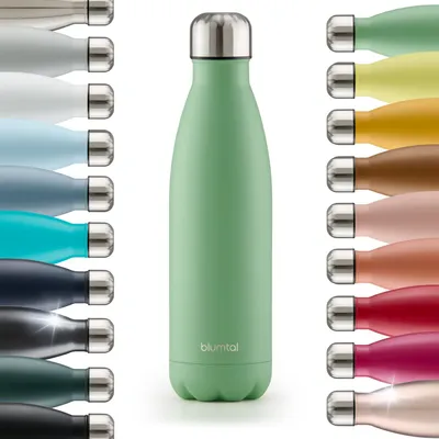 Thermoskanne 500 ml Edelstahl auslaufsicher BPA-frei Sommergrün