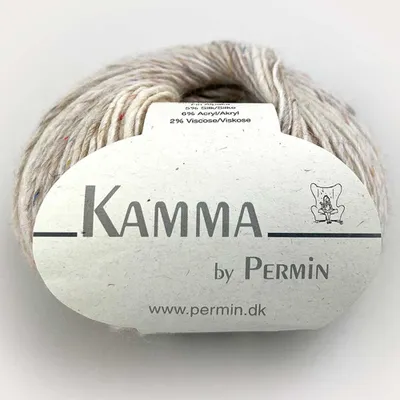 Zdjęcie produktu dla Kamma by Permin – elegancka przędza z wełny, alpaki, jedwabiu i efektem tweedu (23 biało-wełniany)
