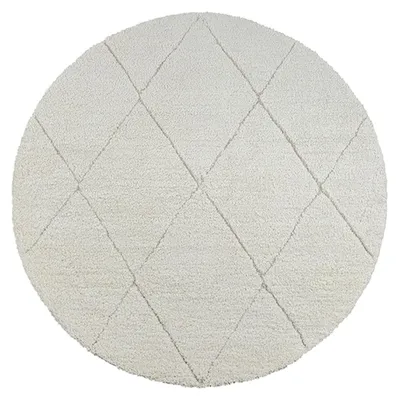 Teppich Creme Berber rund Polypropylen Boho Einrichtung Wohnidee Bodenbelag ATRIO_#sku_SAF56521-SAF56524#