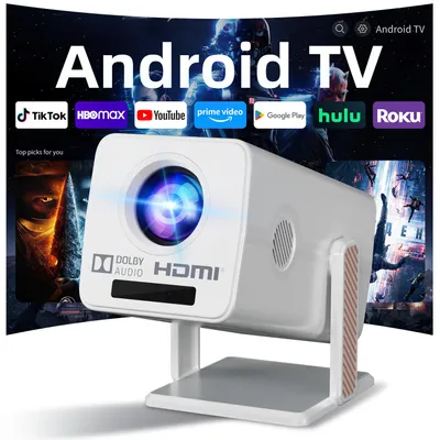 Produktbild von HM103 Projektor, Android 13, Full HD 1080P, 230 ANSI, WiFi, BT5.2 Mini-Beamer (230 lm, 1000:1, 1920 x 1080 px, Autofokus)