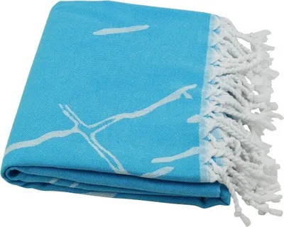 Produktbild von Hamamtuch als Strandtuch Saunatuch Badetuch "Marmor" türkis