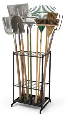 Immagine prodotto di Porta attrezzi da giardino in acciaio per 35 attrezzi - Nero