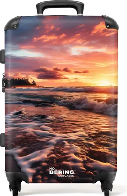 Produktbild von NoBoringSuitcases.com® Großer Koffer - Meer bei Sonnenuntergang - Kombinationsschloss TSA - Hartschalen Trolley 4 Rollen - 72 liter - Reisekoffer - 66 cmKoffer Mittelgroß 67x43x25 cm, 72L,