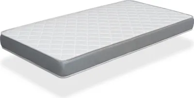 A mattress is shown from a slight angle against a white background.