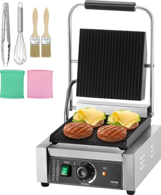 Zdjęcie produktu dla Profesjonalny Grill Do Panini Vevor Elektryczny Opiekacz 1800W Stal