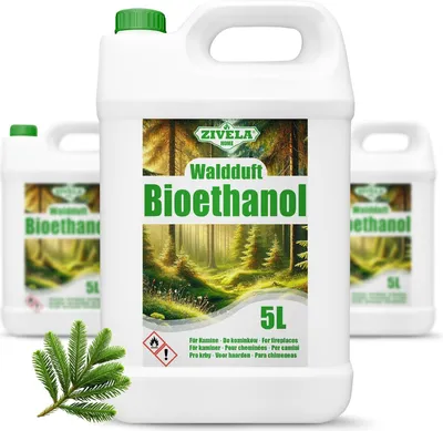 Produktbild von Bioethanol 96,6% 15L |  Alkohol Waldduft 96,6% 3x5L | Bioethanol für Kamin, Tischkamin, Bioethanol Kamin | Bioethanol Waldduft | Saubere Verbrennung, ohne Rauch, lebendige und stabile Flamme