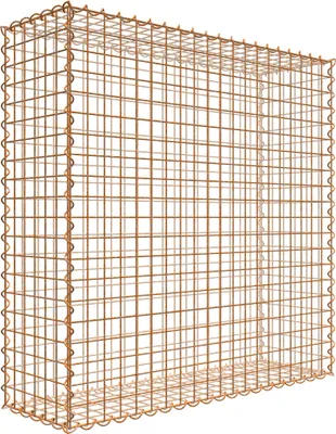 Produktbild von Rostige Gabione 100 cm x 100 cm x 30 cm (L x H x T), Maschenweite 5 cm x 5 cm, Spirale