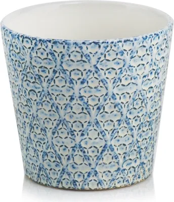 Produktbild von Blumentopfhalter Blumentopf Blumenkasten Pflanzentopf VINTAGE blau 14 cm HOMLA