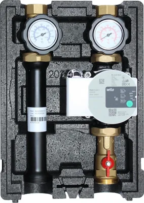Productafbeelding van EcoMix pompunit voor verwarmingscircuits, direct met kogelkraan en Wilo Para STG 25/8,75 hoogrendementpomp